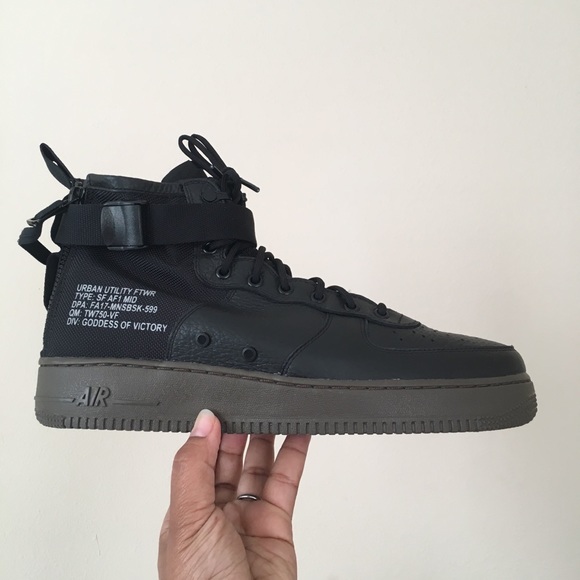sf air force 1 mid black dark hazel